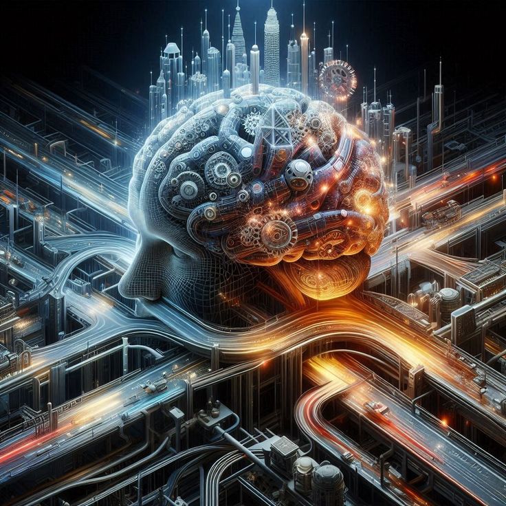 Abstract illustration with soft gradients suggesting balance between two focal areas